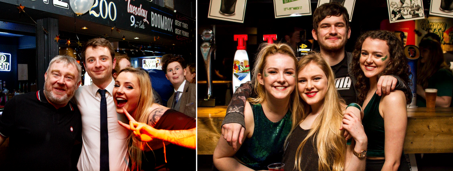 People smiling Barony bar
