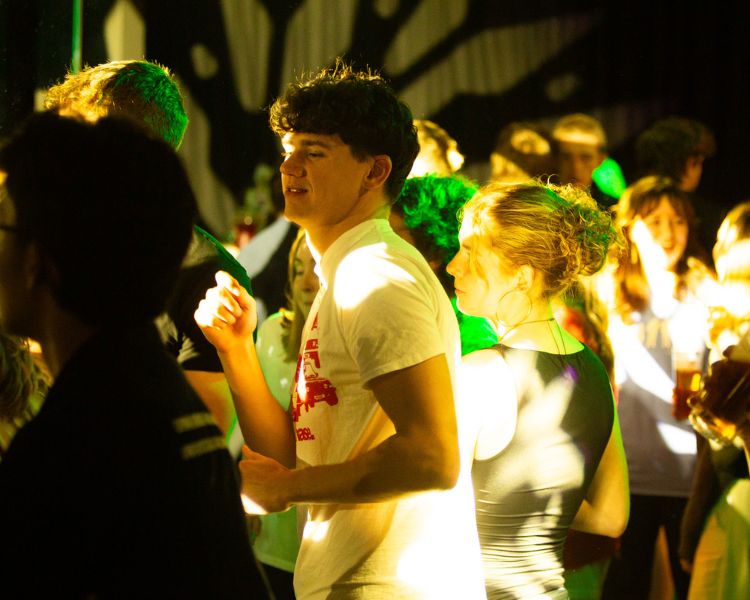 Student dancing in The Venue.