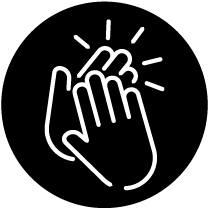 Hands clapping icon.
