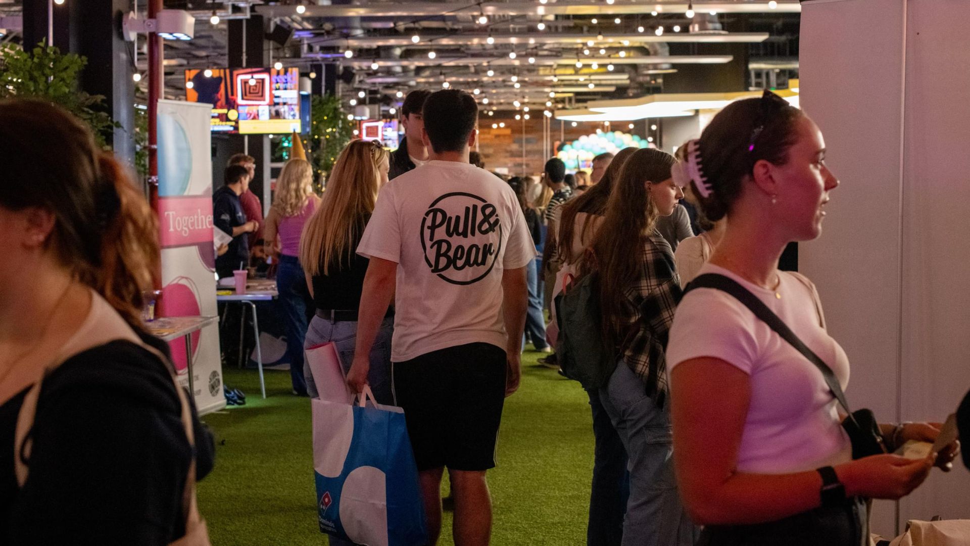 Students on The Terrace during an event.