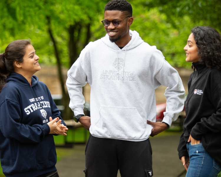 Students wearing Strathclyde merchandise