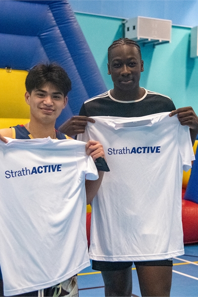 Two students at StrathActive event