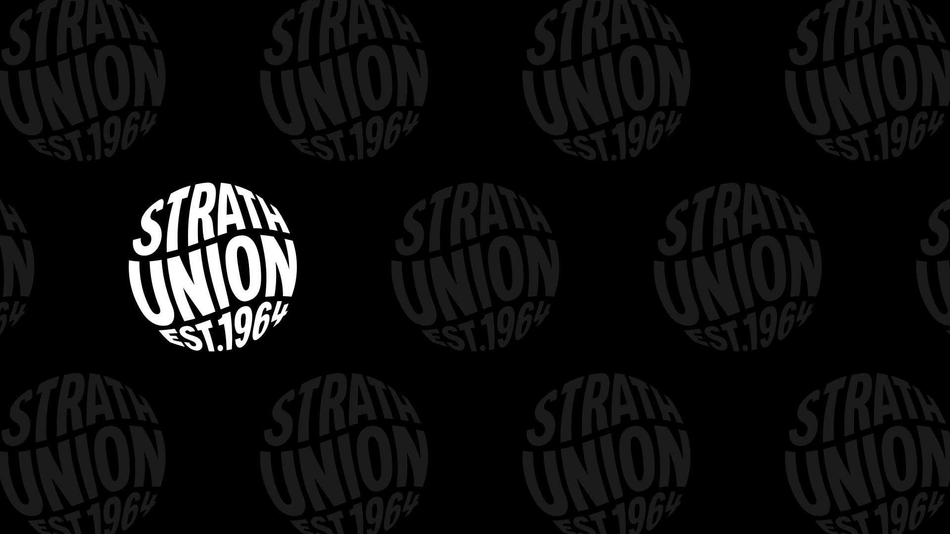 The Strath Union logo repeated over a black background