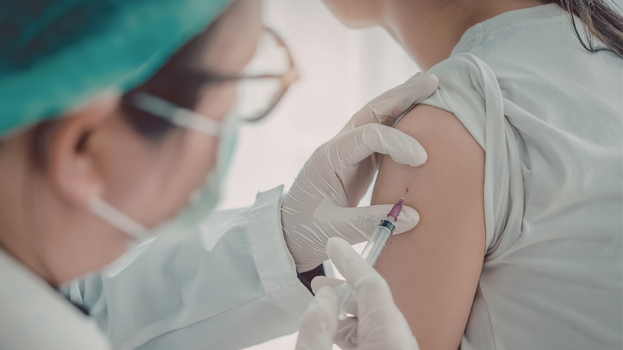 Patient receiving vaccine