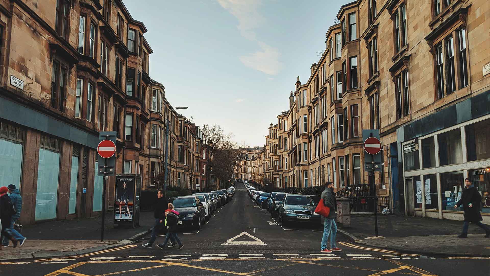 A row of houses in Glasgow