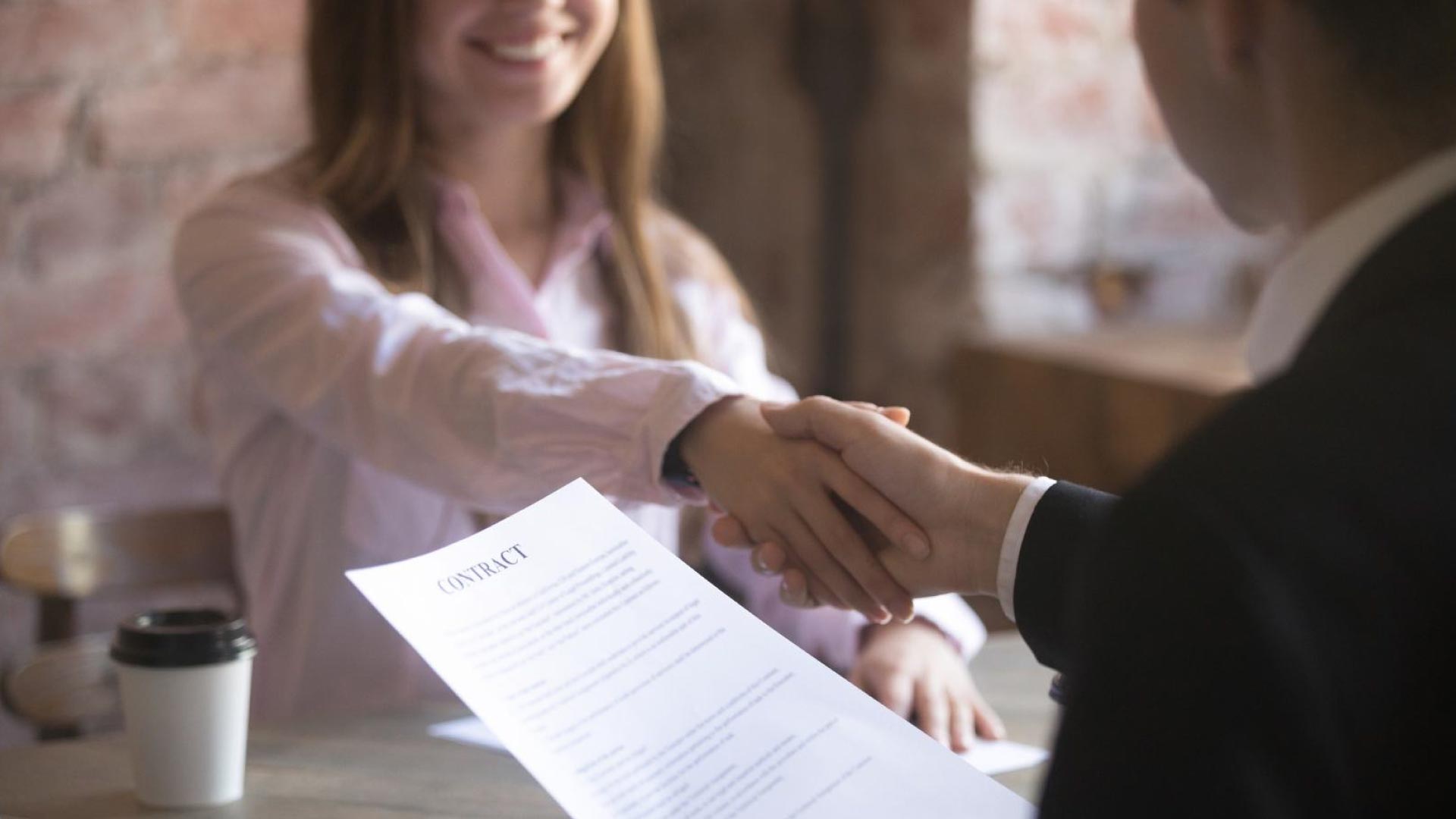Two people shaking hands