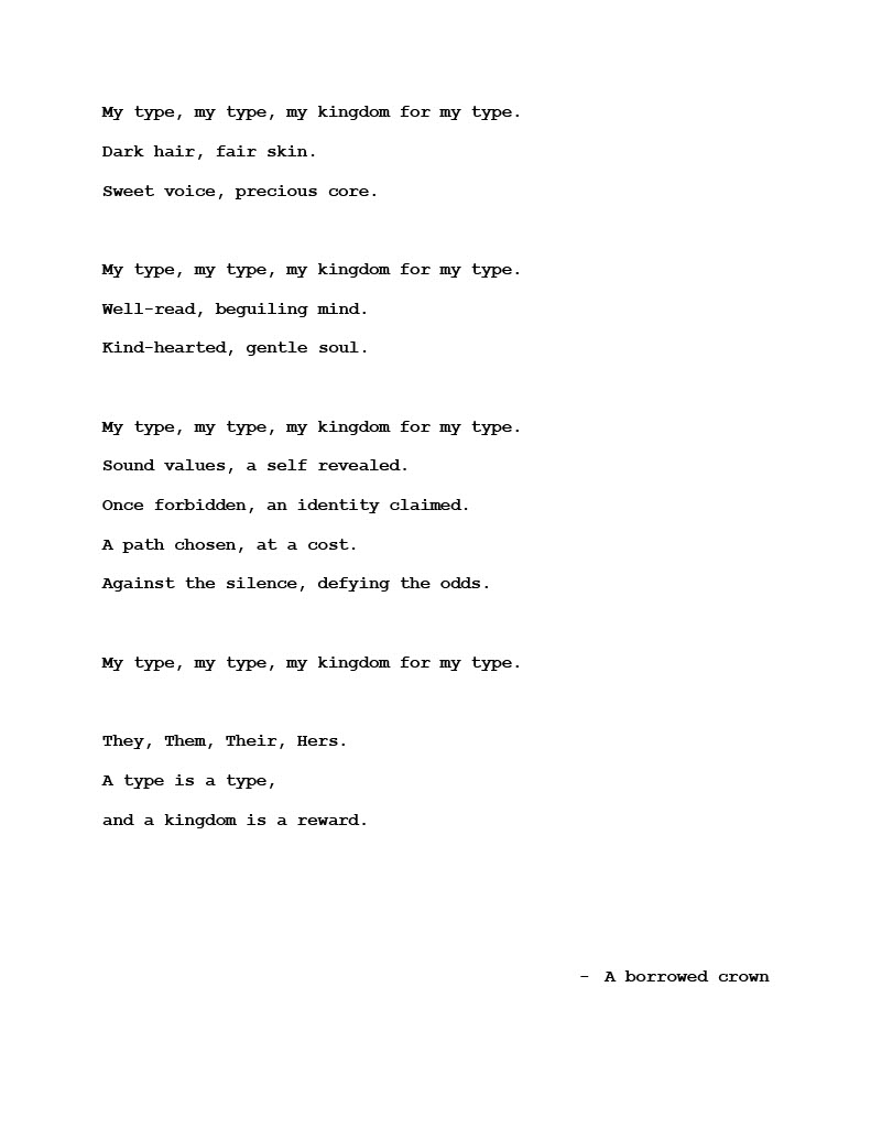 My type of kingdom poem.