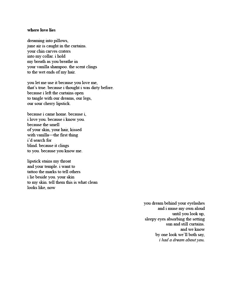 Where love lies poem.