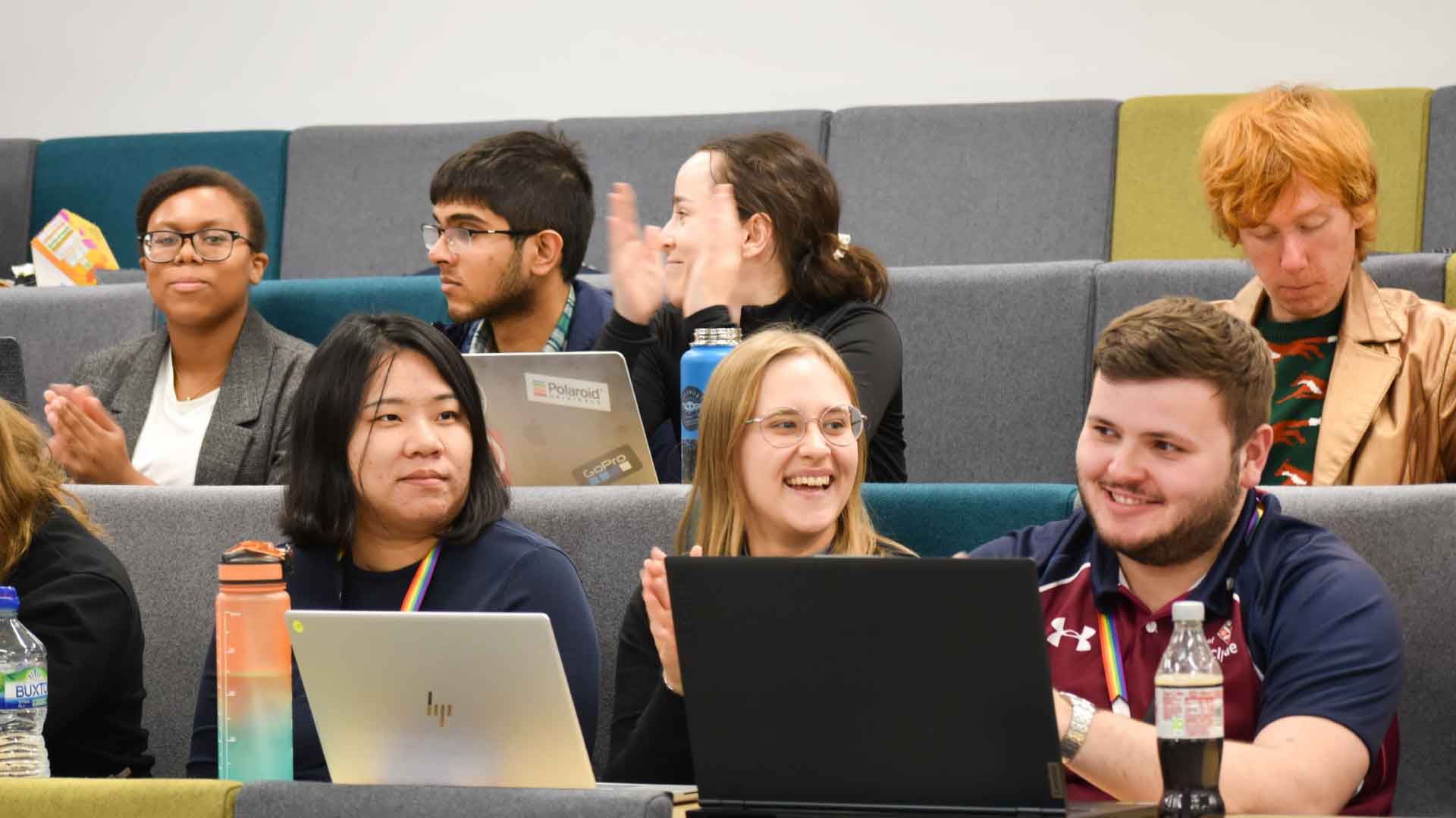 Strathclyde students clapping in Mandela Auditorium