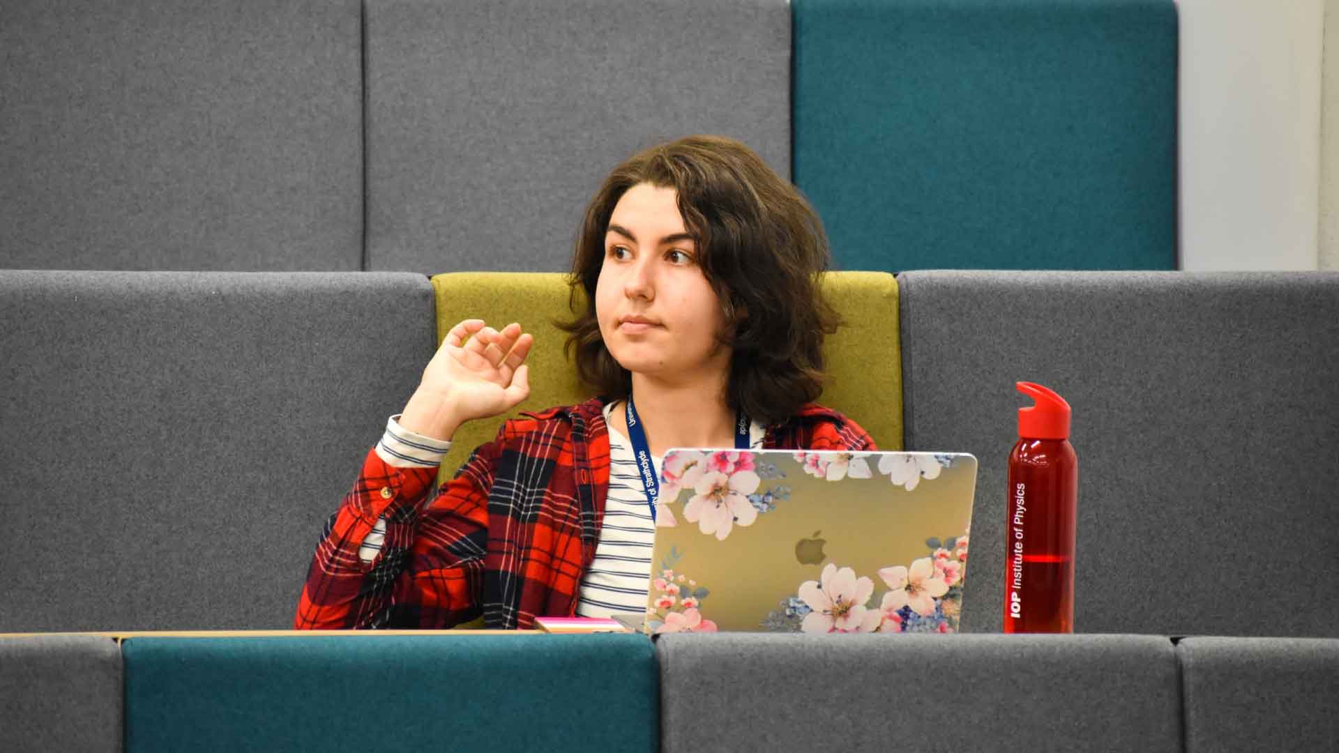 Strathclyde student in Mandela Auditorium during Student Parliament