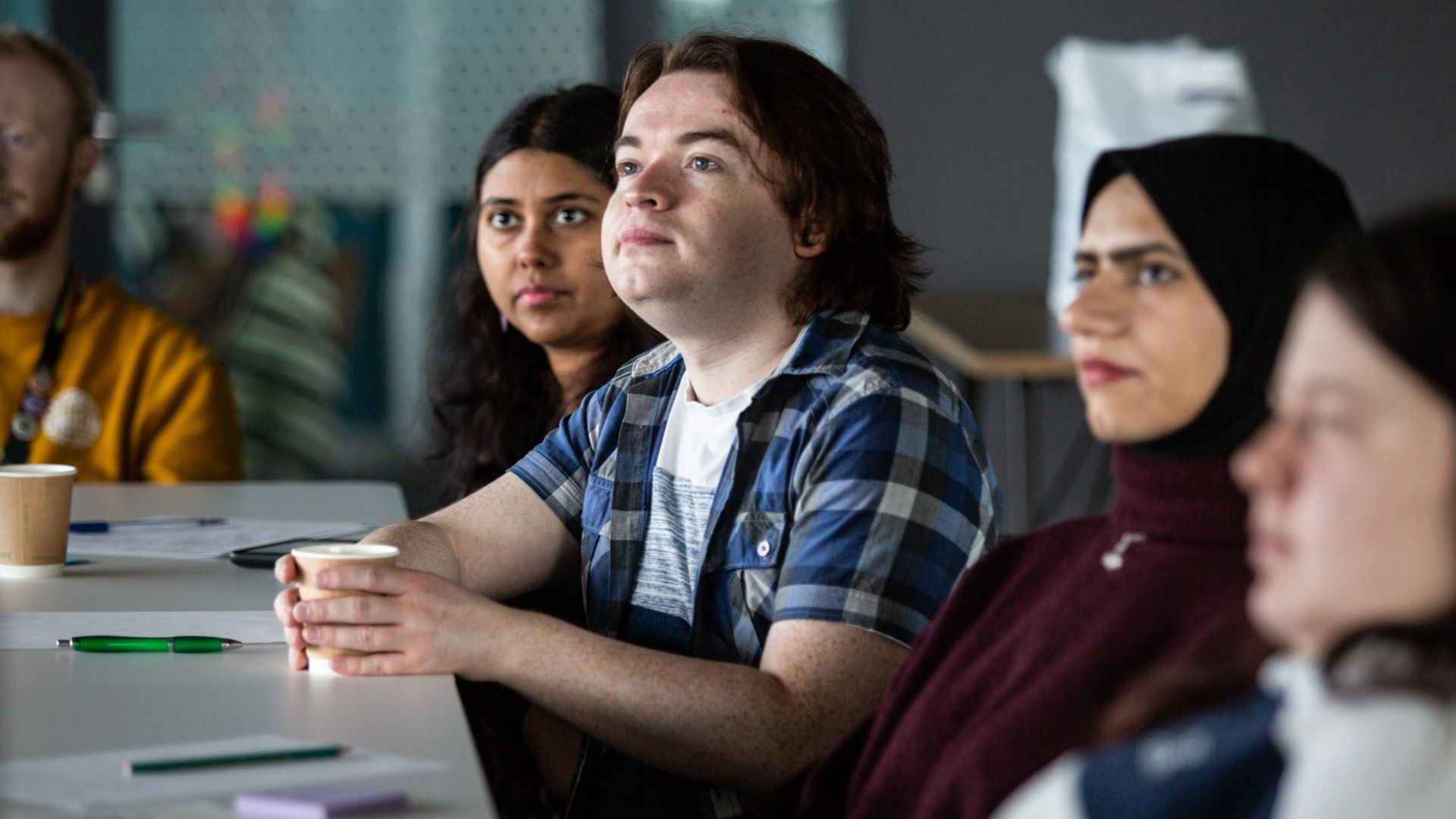 Students attending event sat discusssing