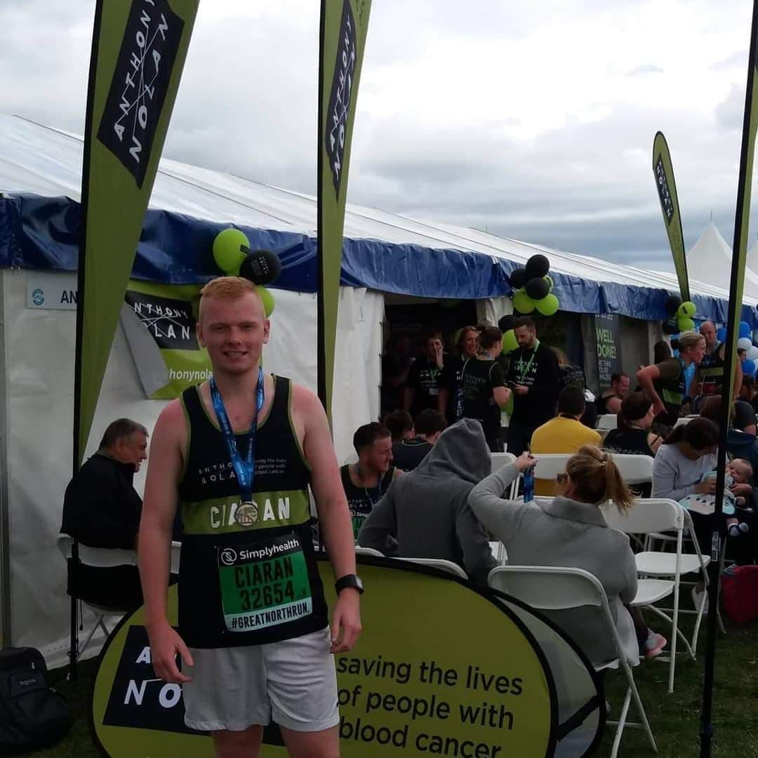Ciaran completing The Great North Run for Anthony Nolan
